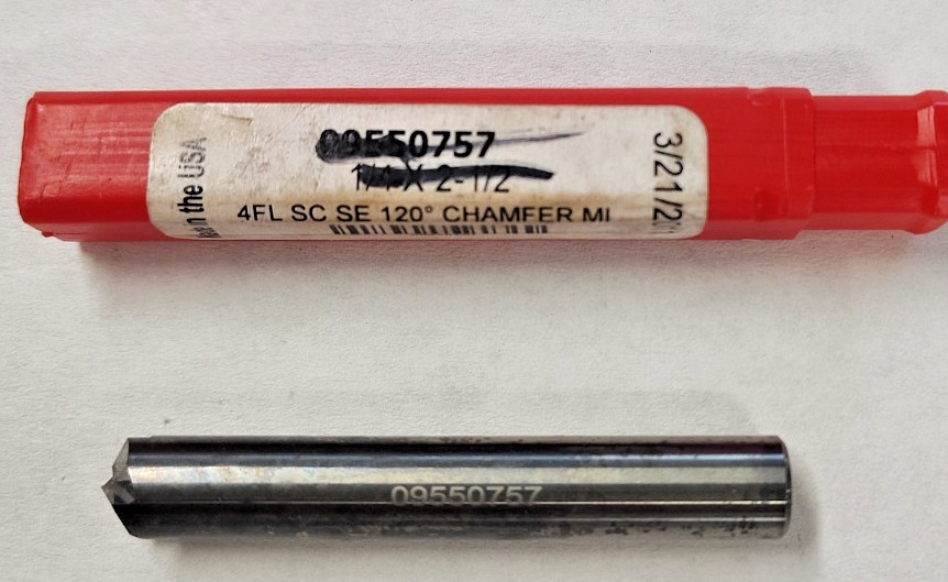 Accupro Carbide 3/8 4 Fl 120 Deg Cahmfer Mill Countersink