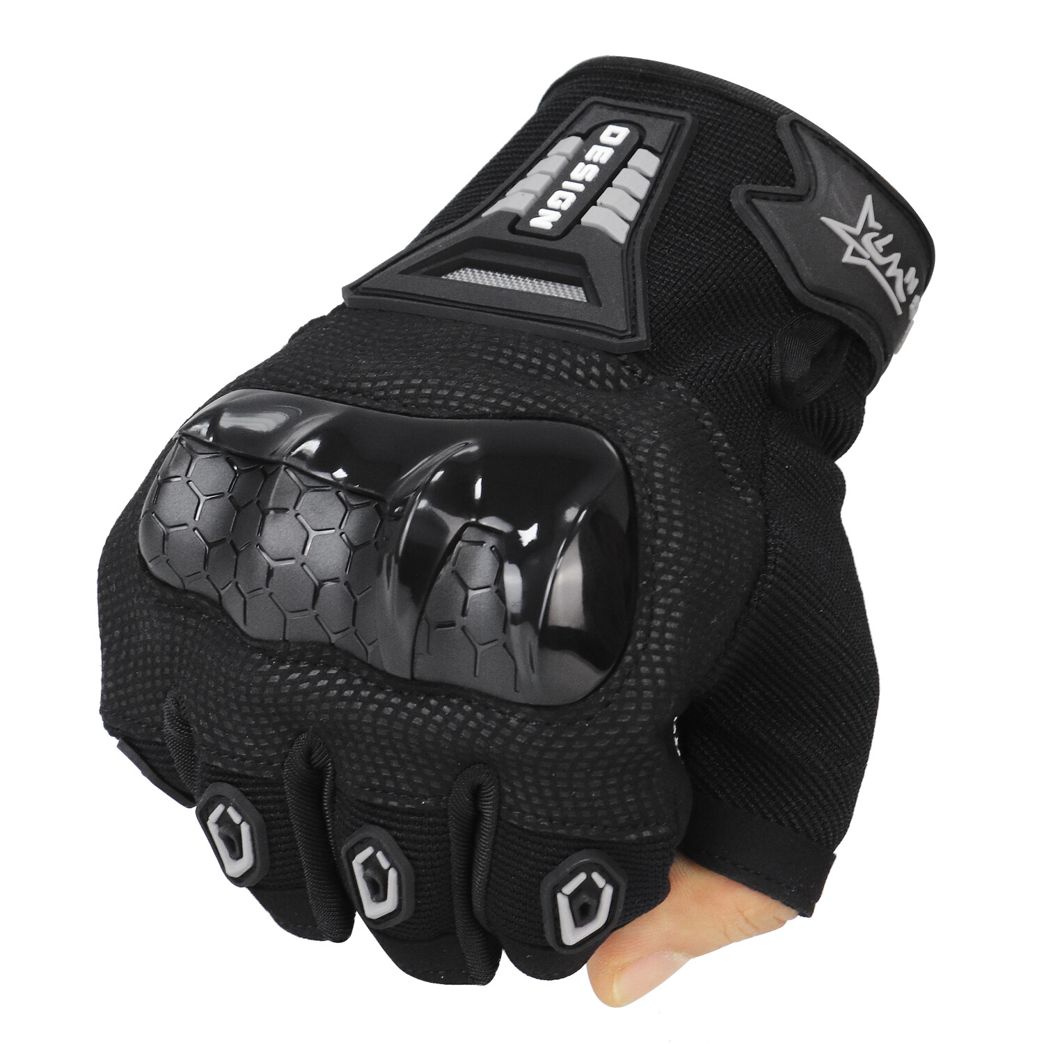 Motorcycle Motorbike Powersports Fingerless Gloves Protective Gloves for Men US