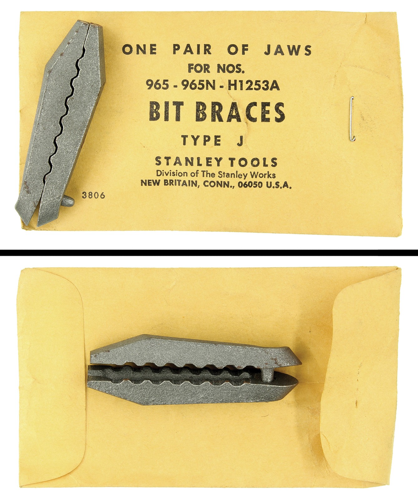 Orig. Jaws for Stanley Bit Brace - Two Jaw Type Style J - Unused - mjdtoolparts