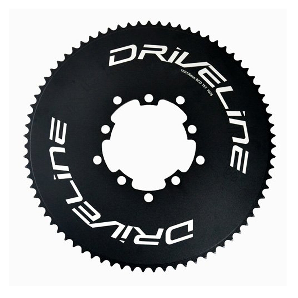 Driveline AL7075 Road Bike Bicycle TT Chainring 75T, BCD 110/130mm, Bk