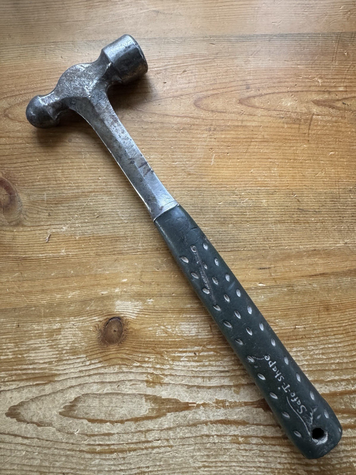 Vntg. Estwing Ball Peen Hammer Green Handle