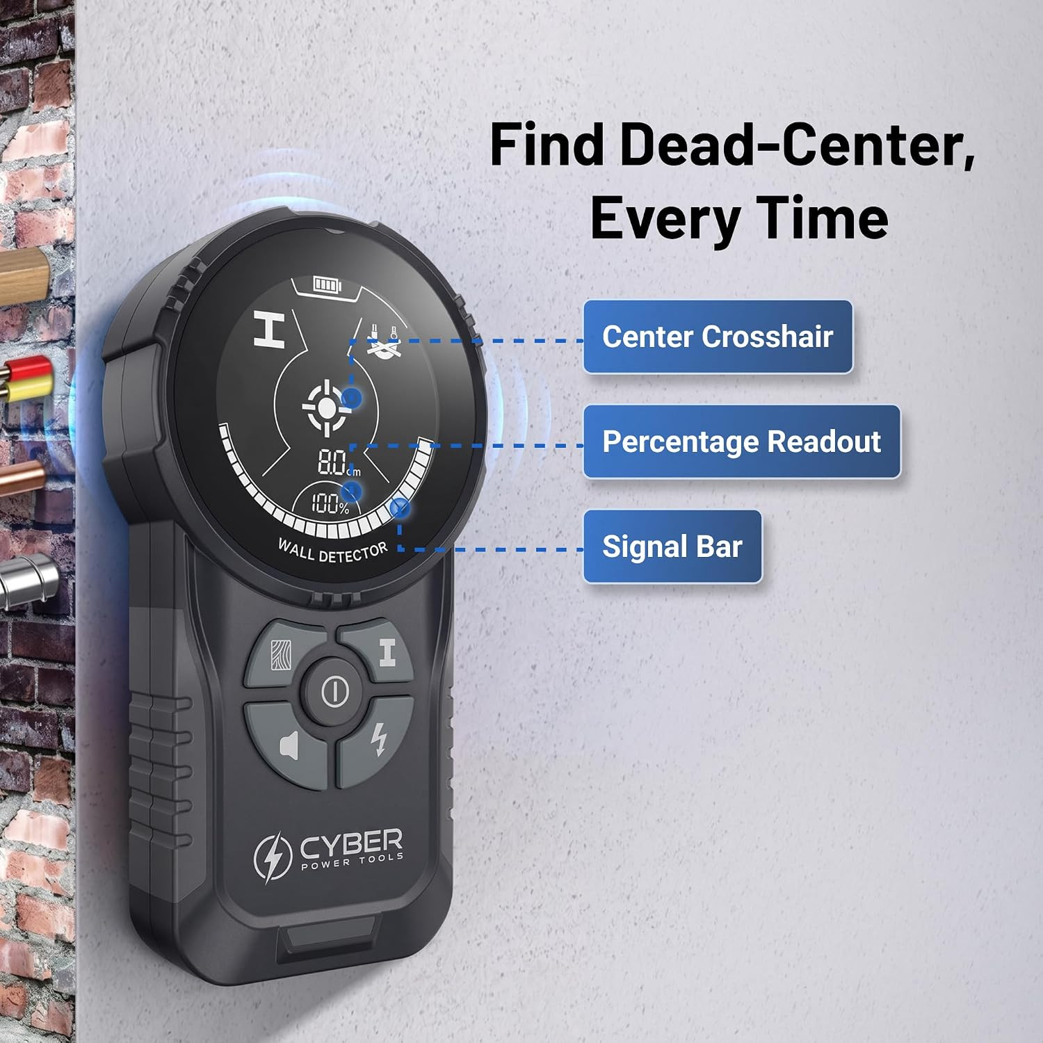 Cyber Pro Stud Finder - Multi-Mode Wall Scanner with Digital Display & Grip