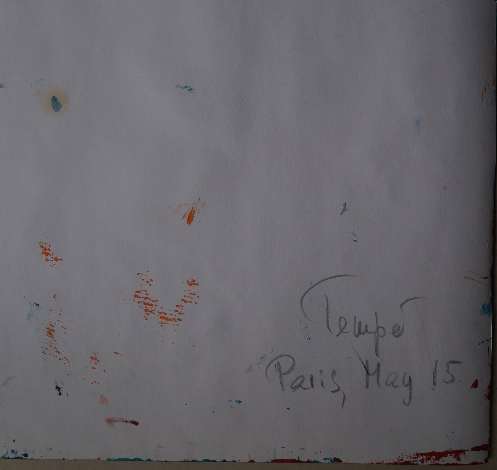 Acrylic Painting Abstract Composition - Signed TEMPE (20th)