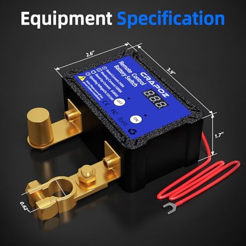 Kill Switch for Vehicle, Remote Battery Disconnect Switch 12V 24V 240A, Car