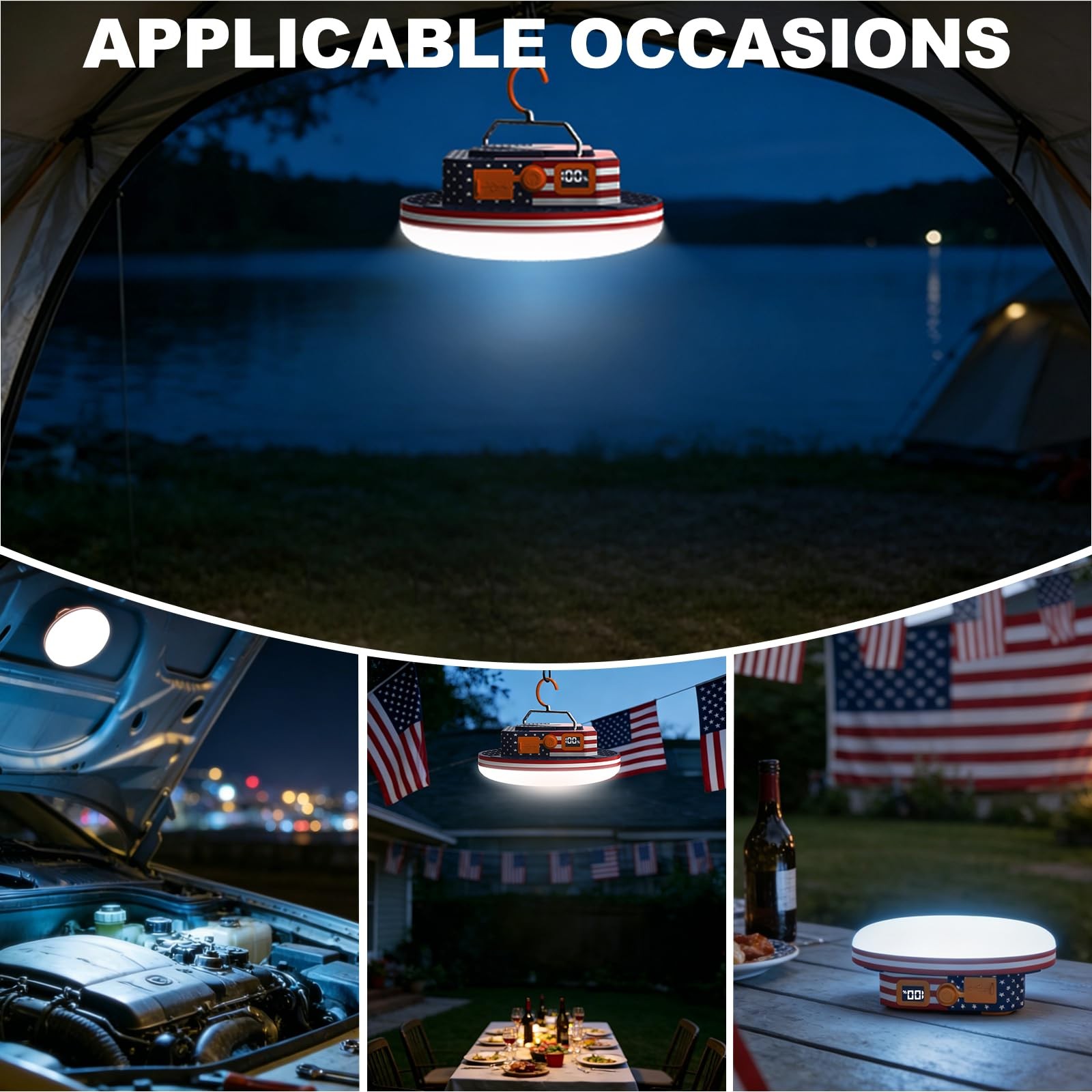 10000mAh Rechargeable LED Camping Light Lantern Flashlight, 4000LM 30W Portab...