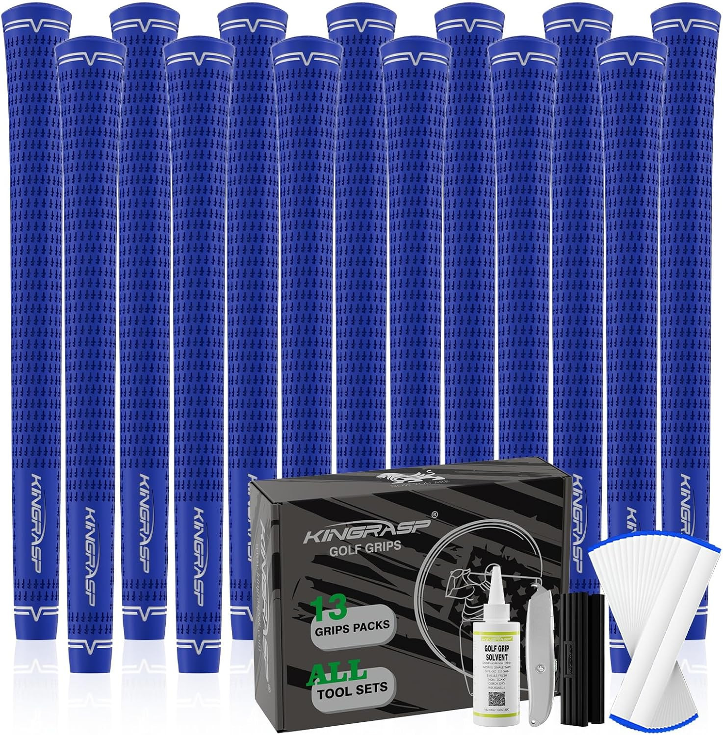 SET of 13 GOLF GRIPS STANDARD MID SIZE RUBBER KIT CHOICE of 5 COLORS