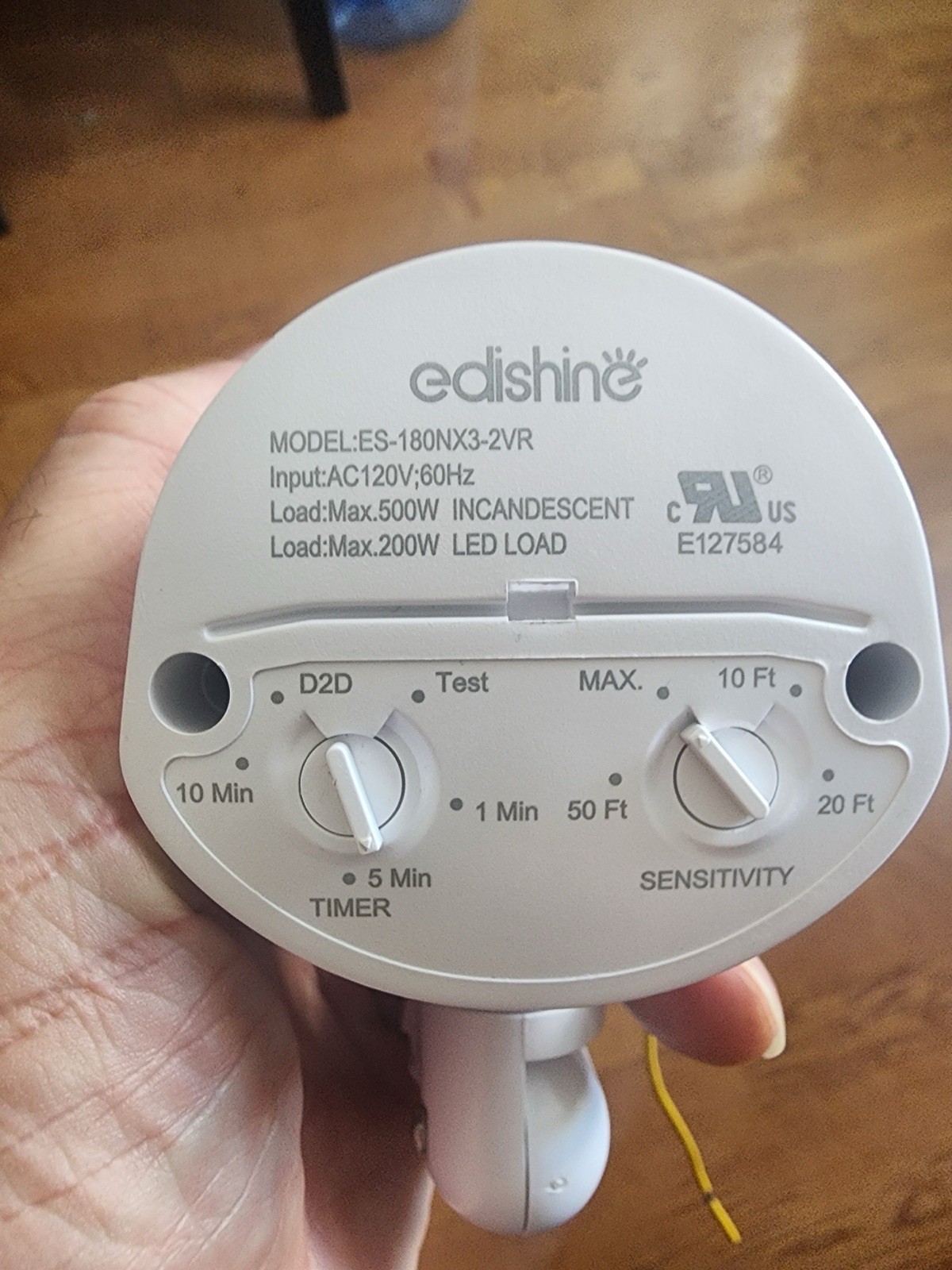 Edishine Motion Sensor Light Switch Adjustable Timer 120V White