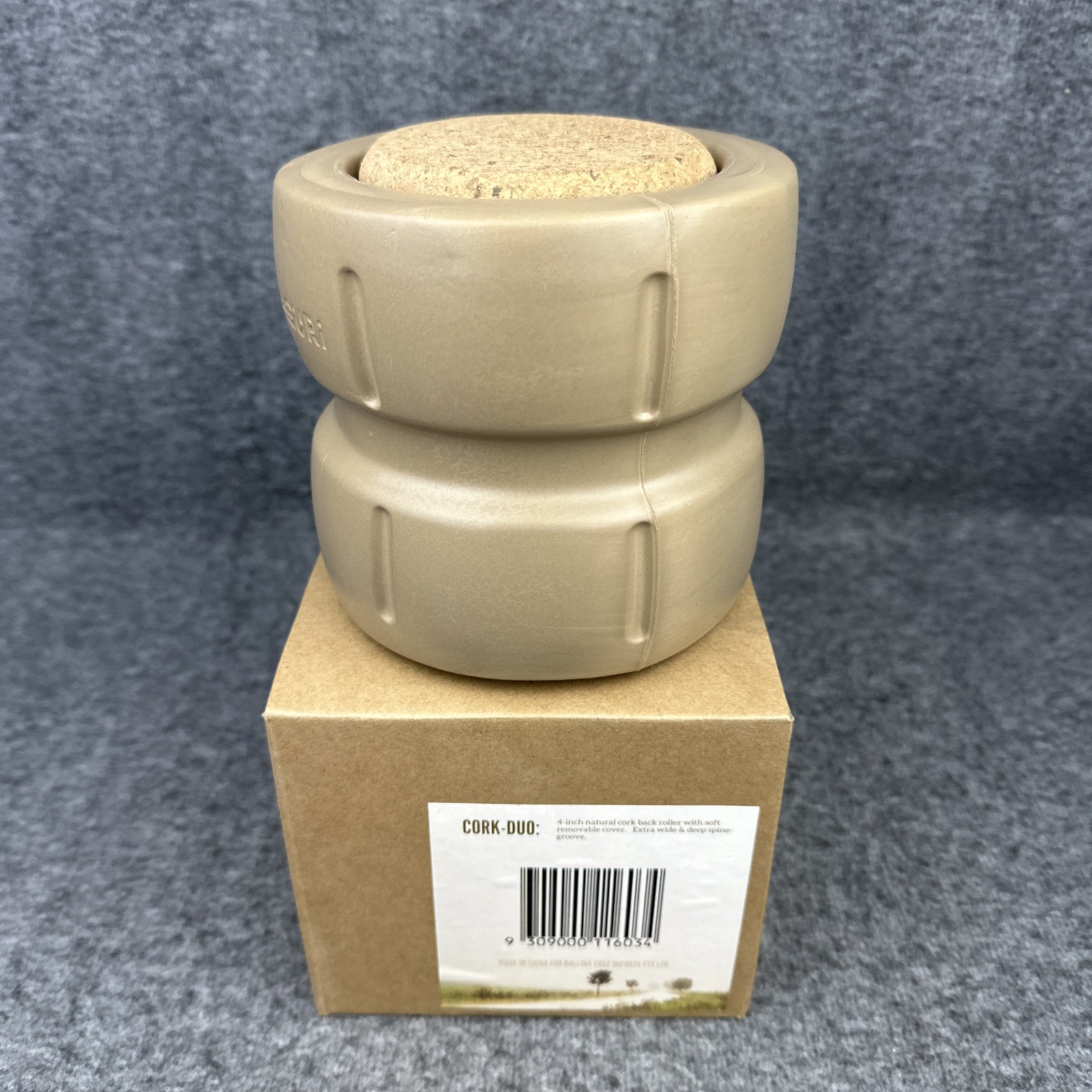 Inviguri Cork-Duo Roller Yoga Wheel for Back & Neck Pain Soft Cover