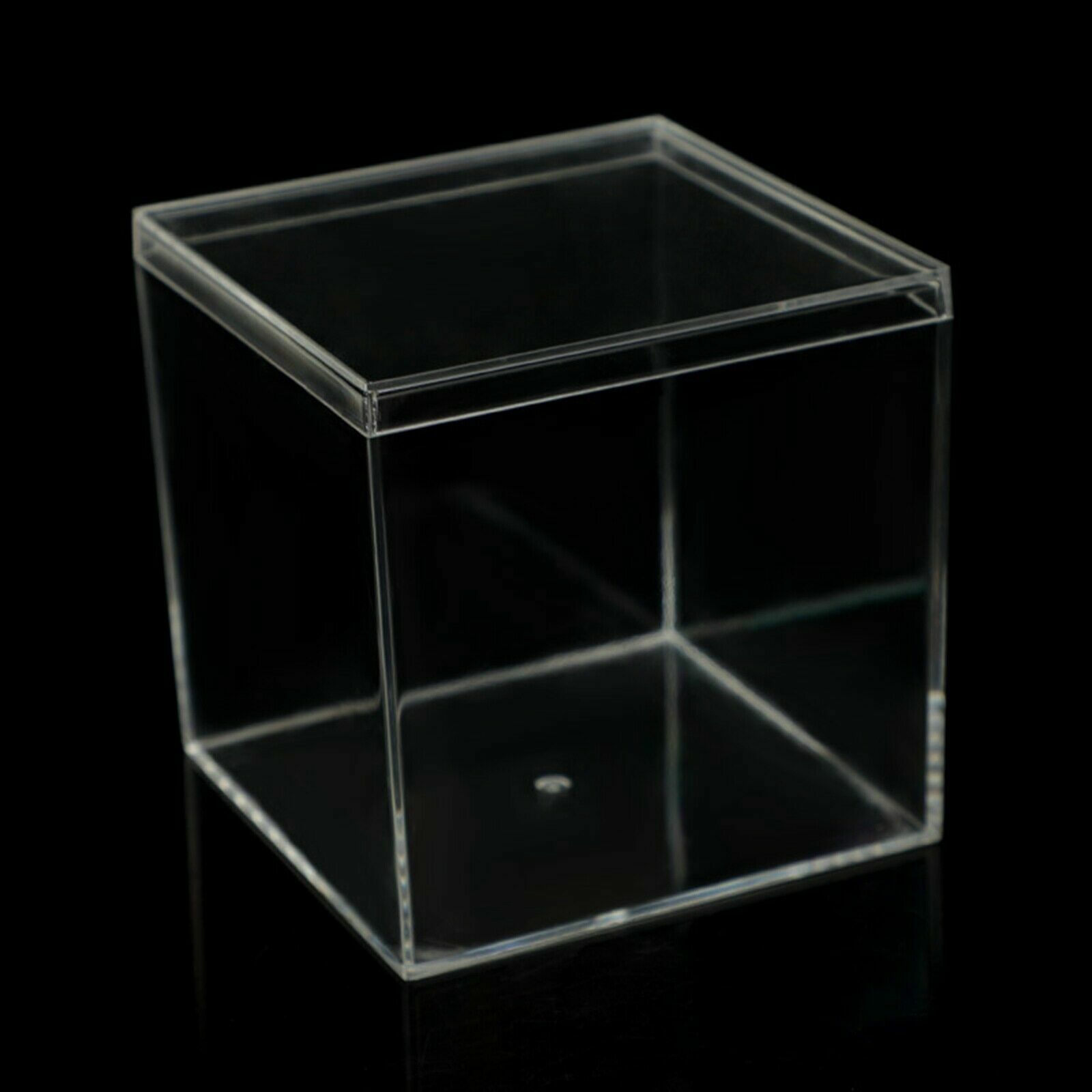 2pcs Clear Acrylic Display Box Case Perspex Dustproof Protection Decor 2"X2"