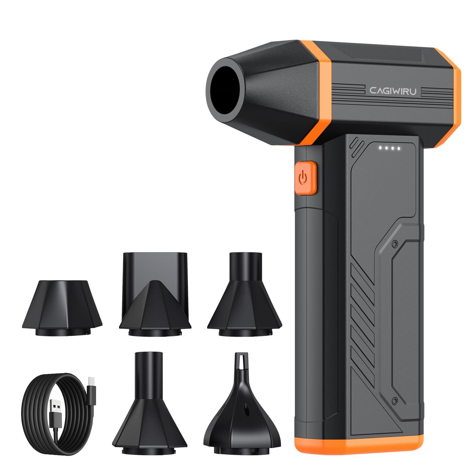 Compressed Air Duster,110000RPM Super Power Cordless Electric Orange