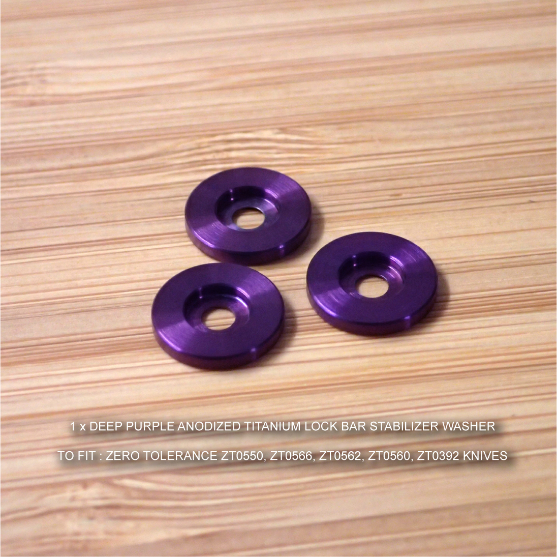 Zero Tolerance ZT0560 ZT562 566 Knife Titanium Lock Bar Stabilizer Washer PURPLE