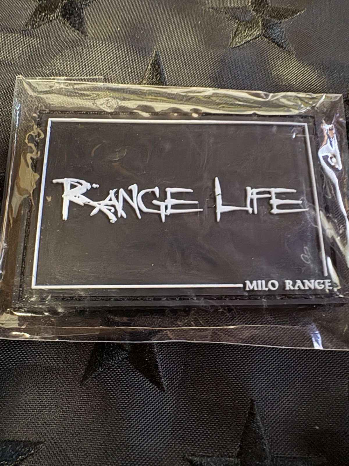 Range Life PVC Tactical Morale Patch Black/White Hook & Loop NEW Free Ship