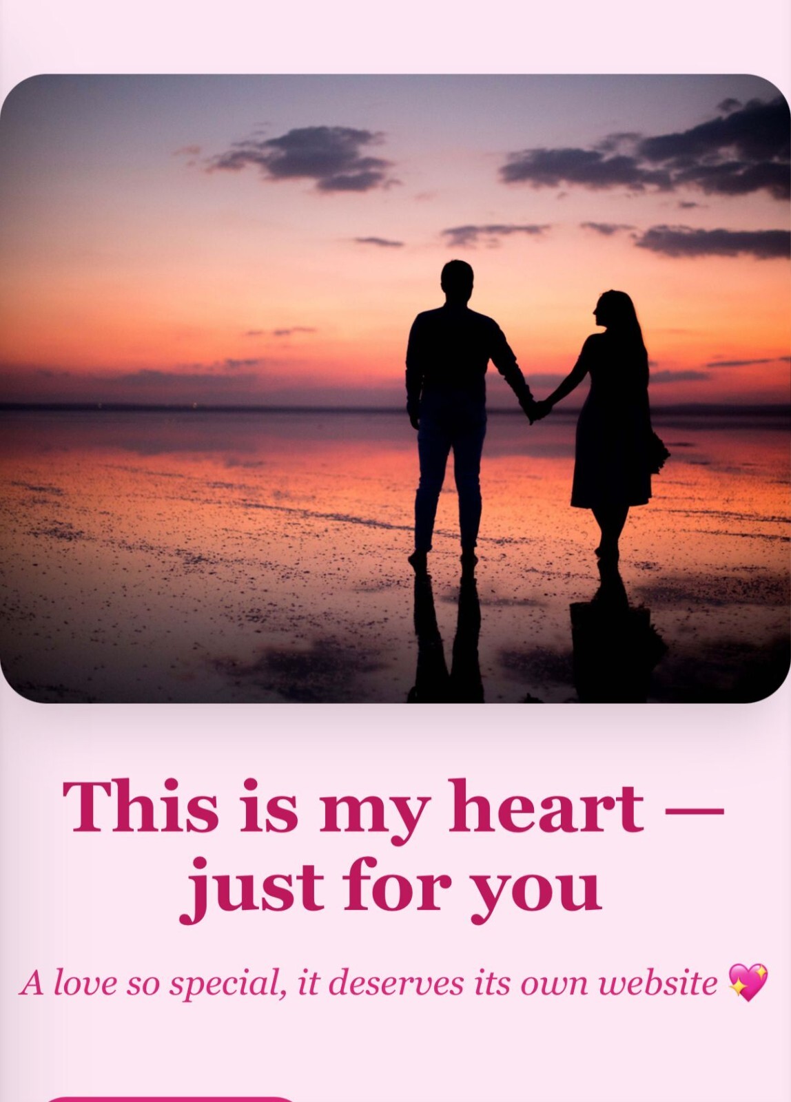 Romantic Personalized Digital Gift Page – Unique Surprise for Your Partner