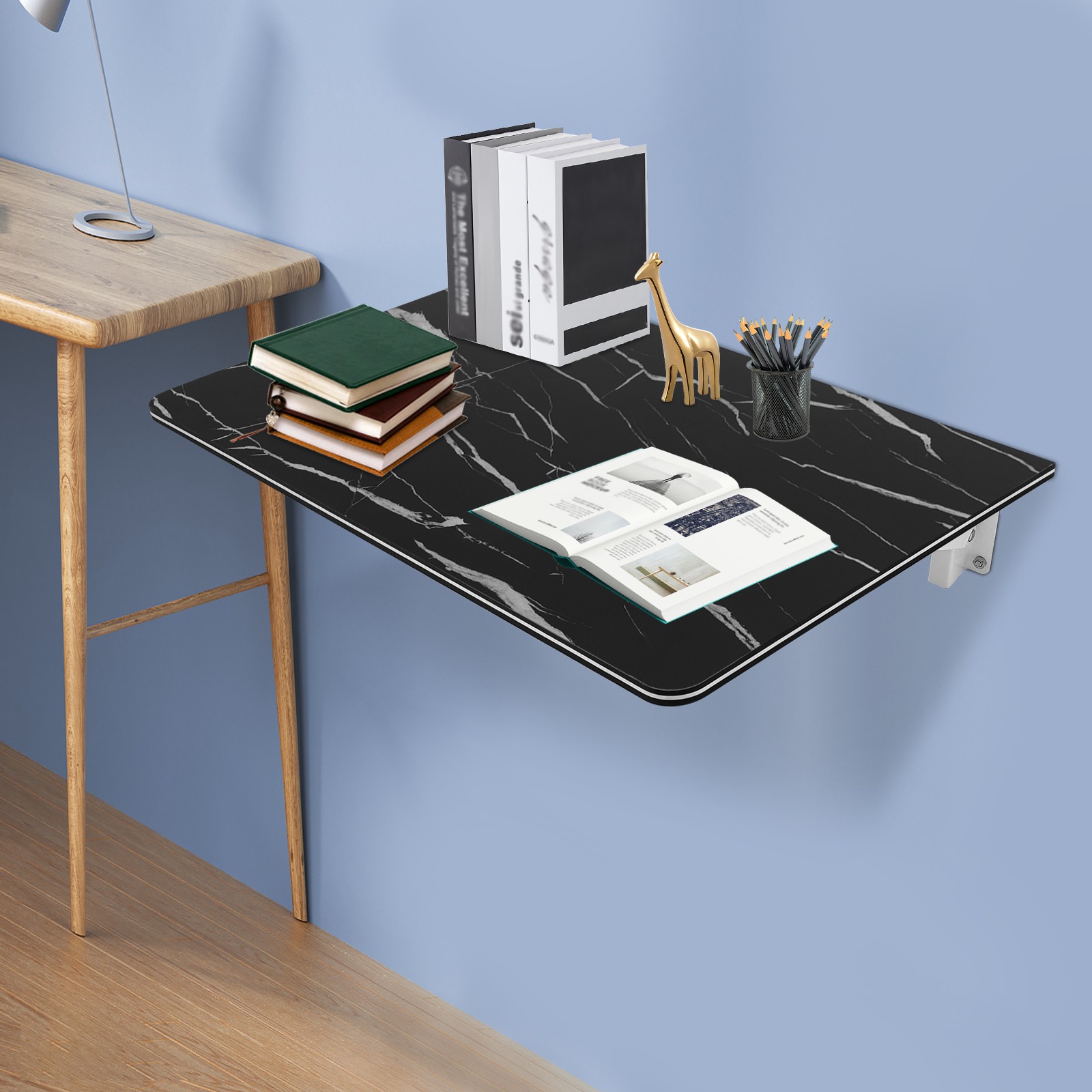 Wall Mounted Floating Folding Table Laptop Desk Home Office 23.62×15.75in