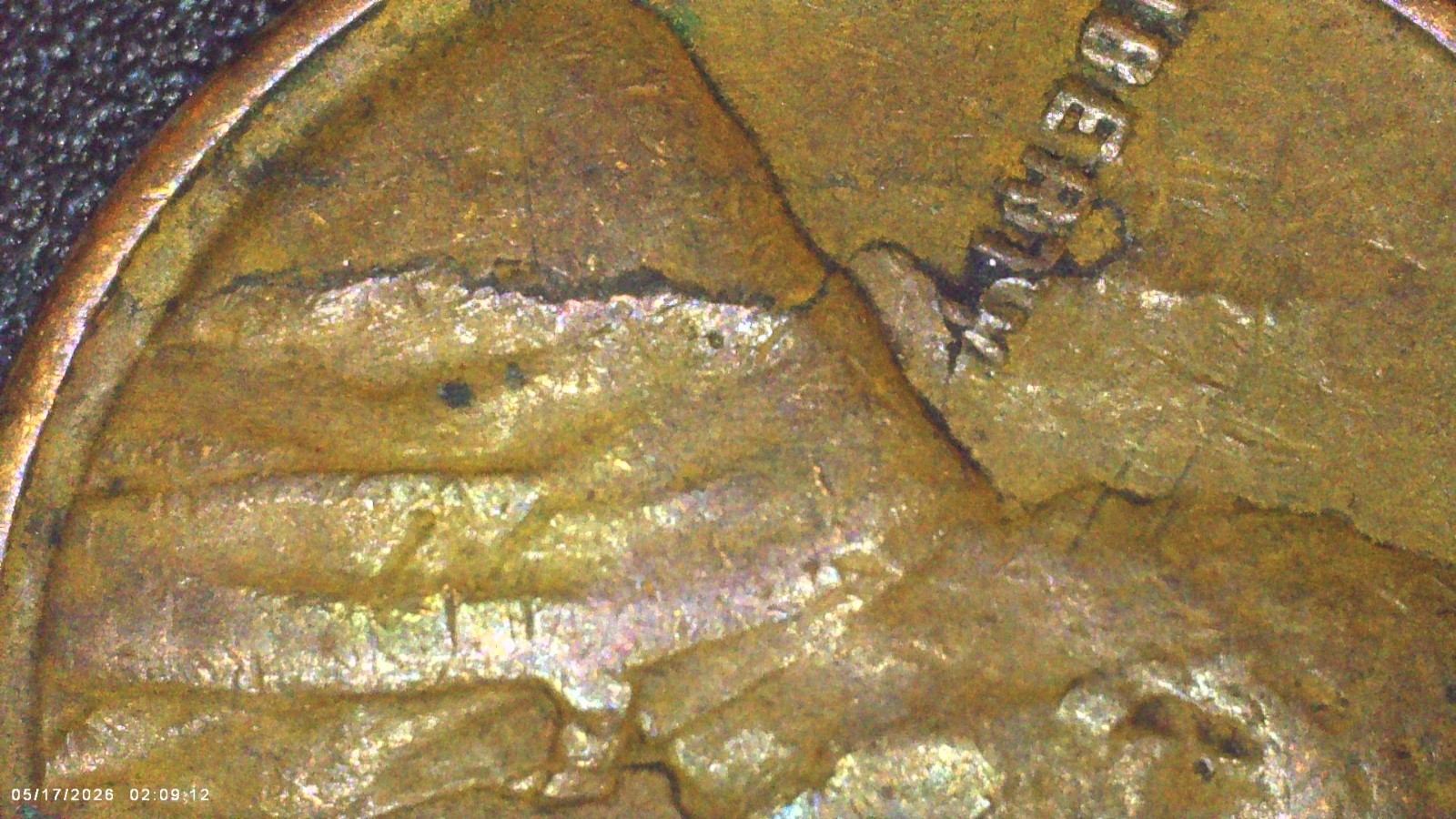 1935 P obv. die crack lamination. (B9)