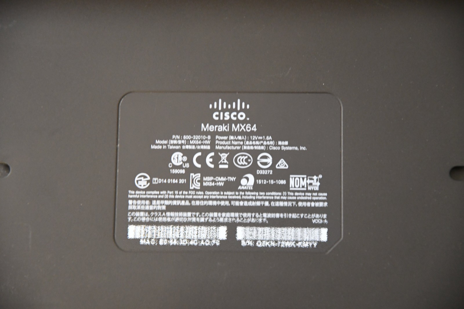 Cisco Meraki MX64 600-32010-B