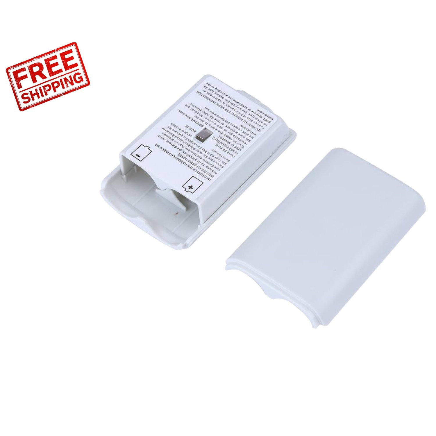 White Battery Pack Shells for Xbox 360 - 2 Essential Covers Included