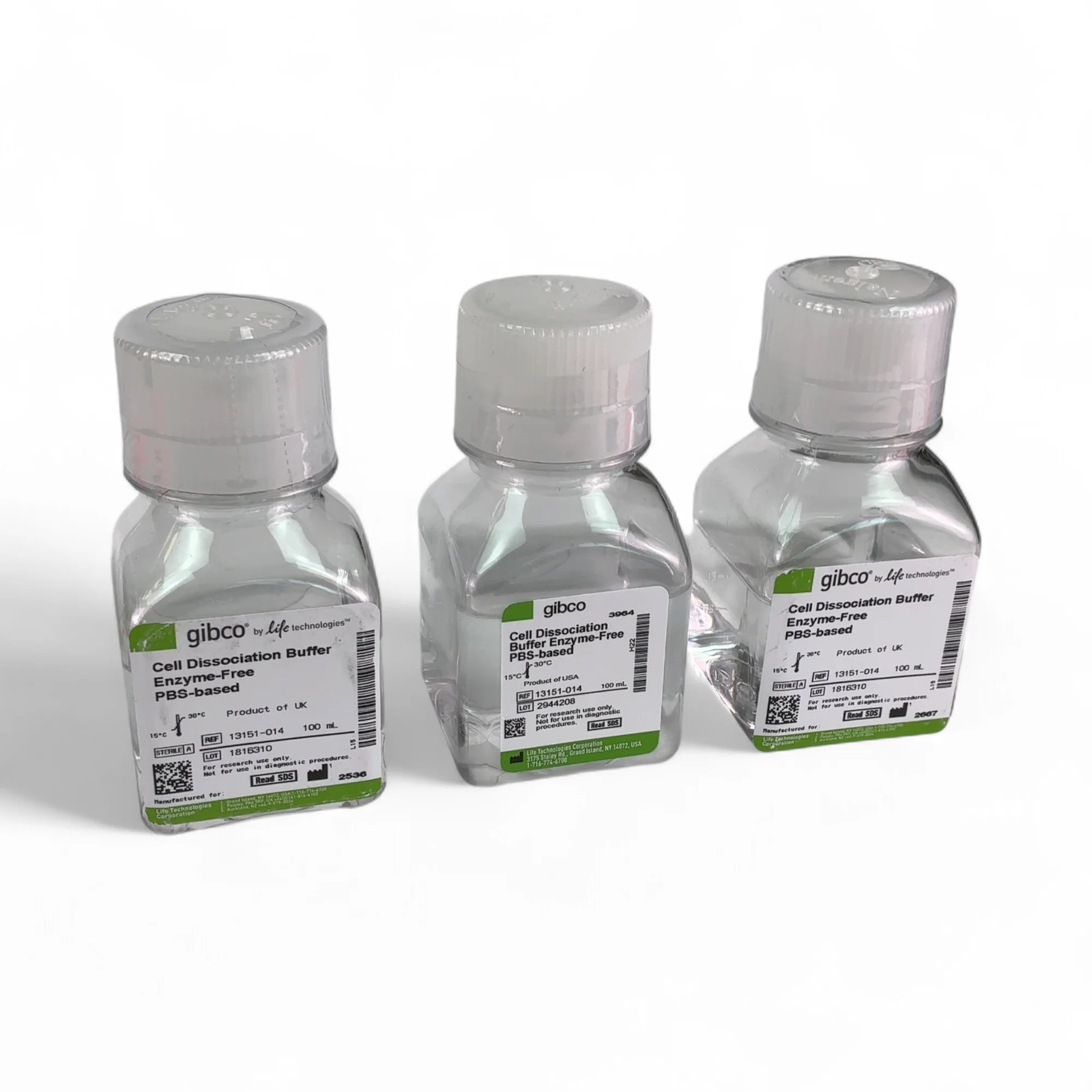Gibco 100mL Cell Dissociation Buffer Enzyme-Free 13151-014 - 3 Bottles (BO!)