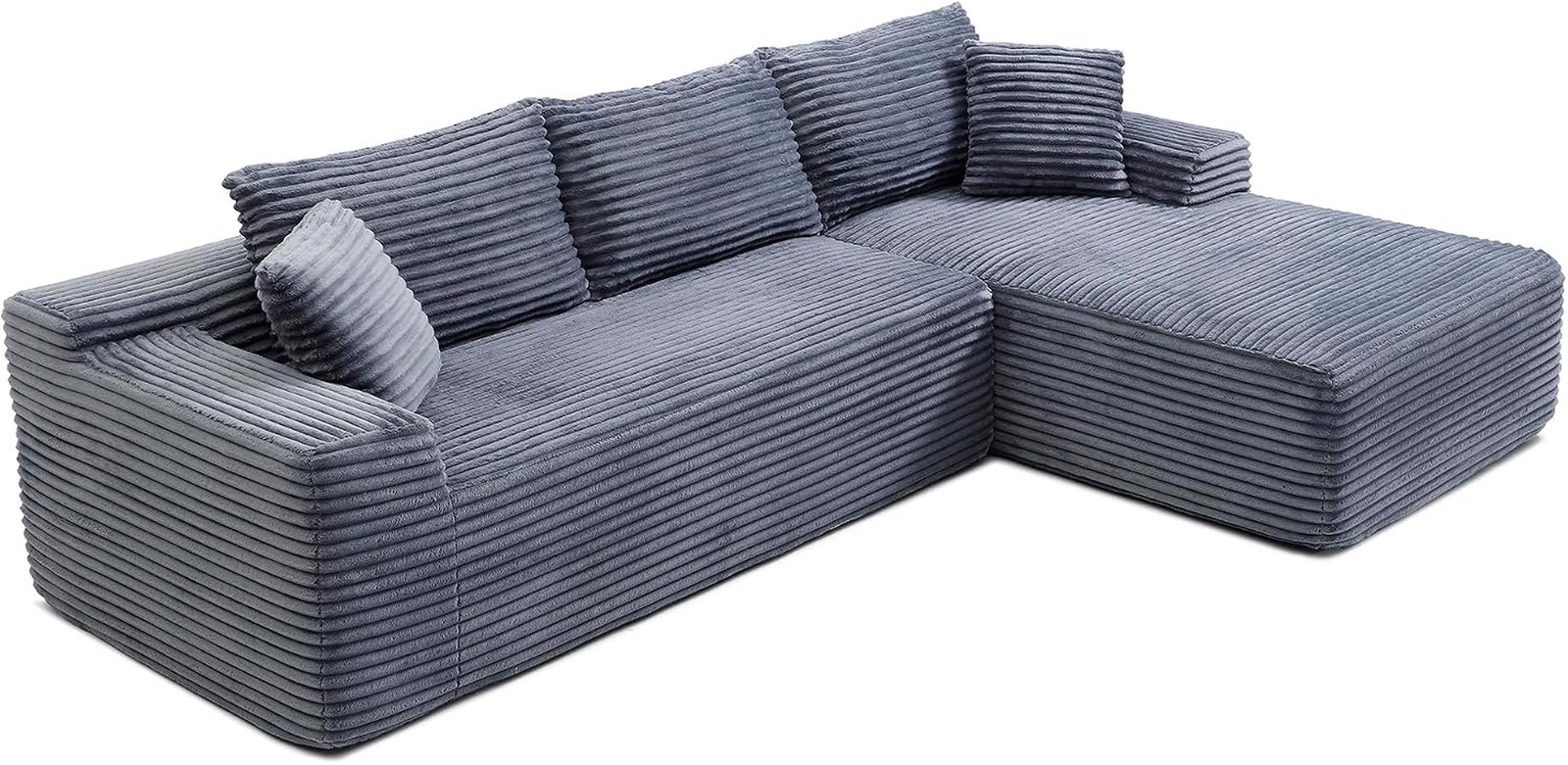 105-Inch L-Shaped Right Facing Corner Compressed Sofa Modular Sectional Boneless