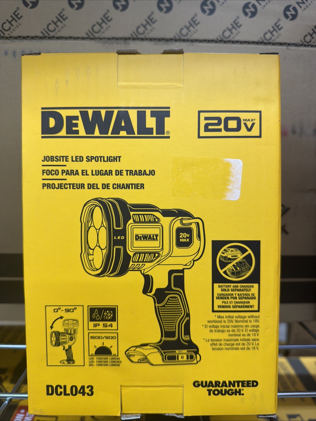 NEW! DeWalt DCL043 20V Max Cordless LED Jobsite Spotlight