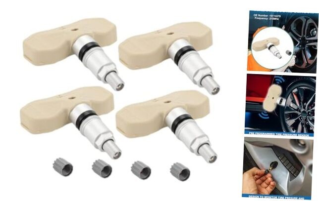 4Pcs Tire Pressure Sensor No.15114379 Tire Pressure Monitoring Sensor for GMC
