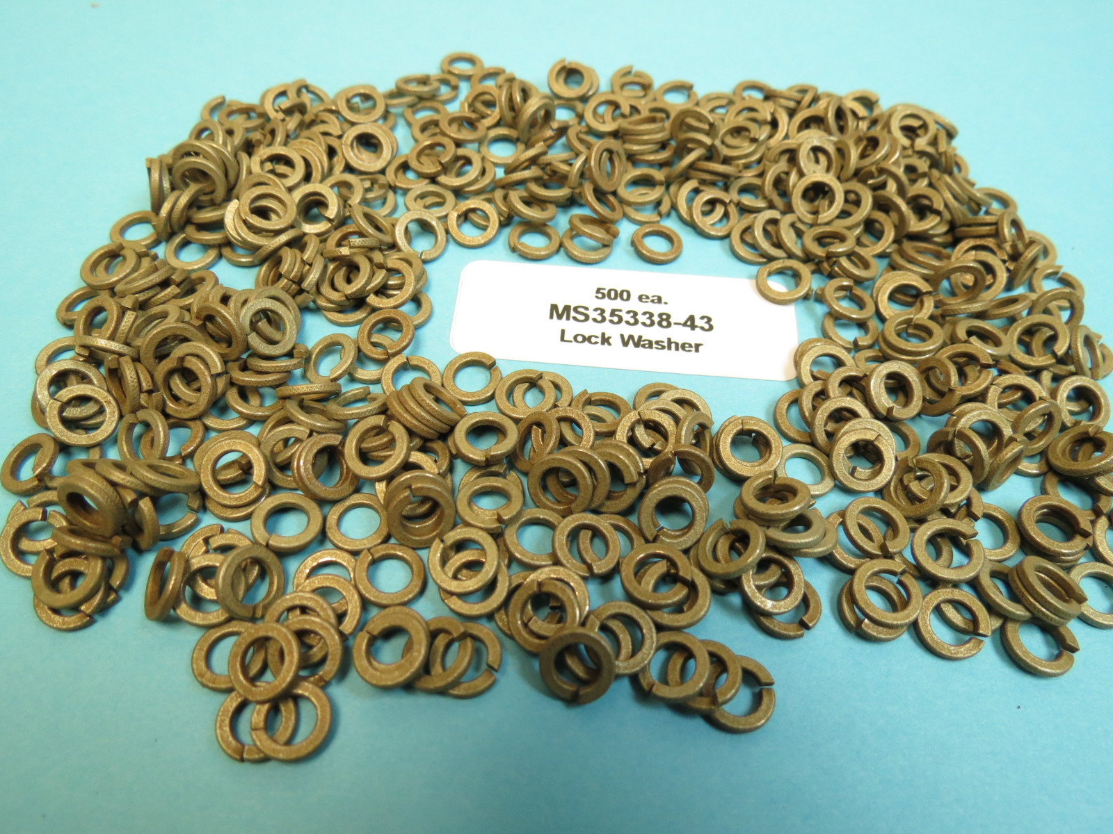 500 ea. MS35338-43 Aircraft Split Lock Washers For #10-32 Screws & AN3- Bolts