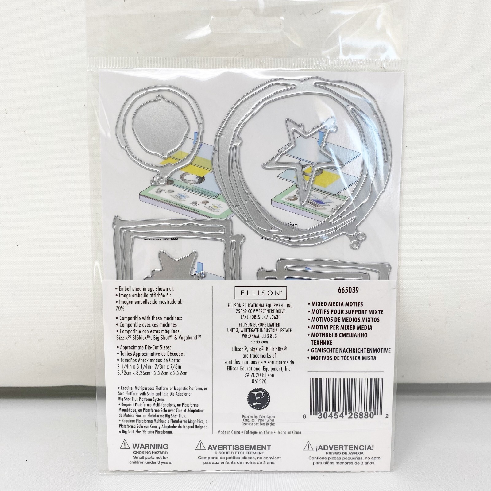 Sizzix Thinlits Mixed Media Motifs Cutting Dies by Pete Hughes 665039 NEW