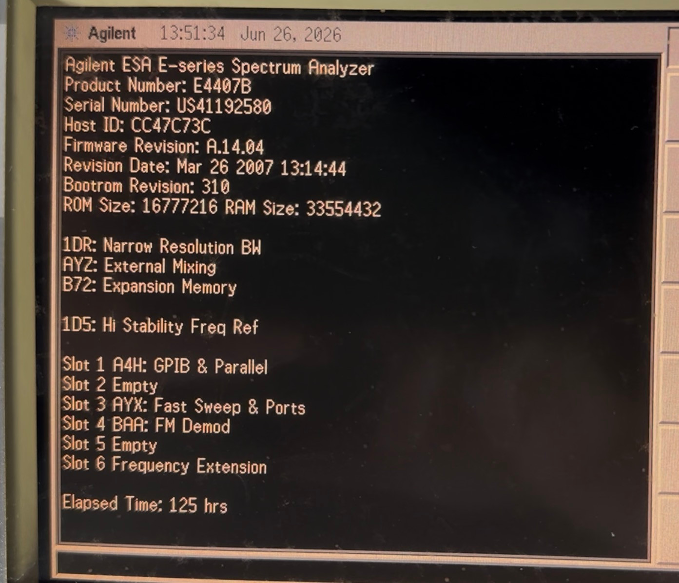 Agilent E4407B ESA-E Spectrum Analyzer - 9 kHz to 26.5 GHz