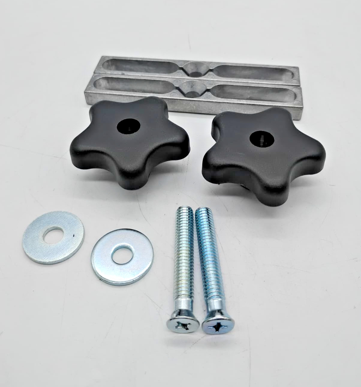 POWERTEC 71642 Miter Slot Hardware Kit Slot Bars Knobs Screws Washers T-Track
