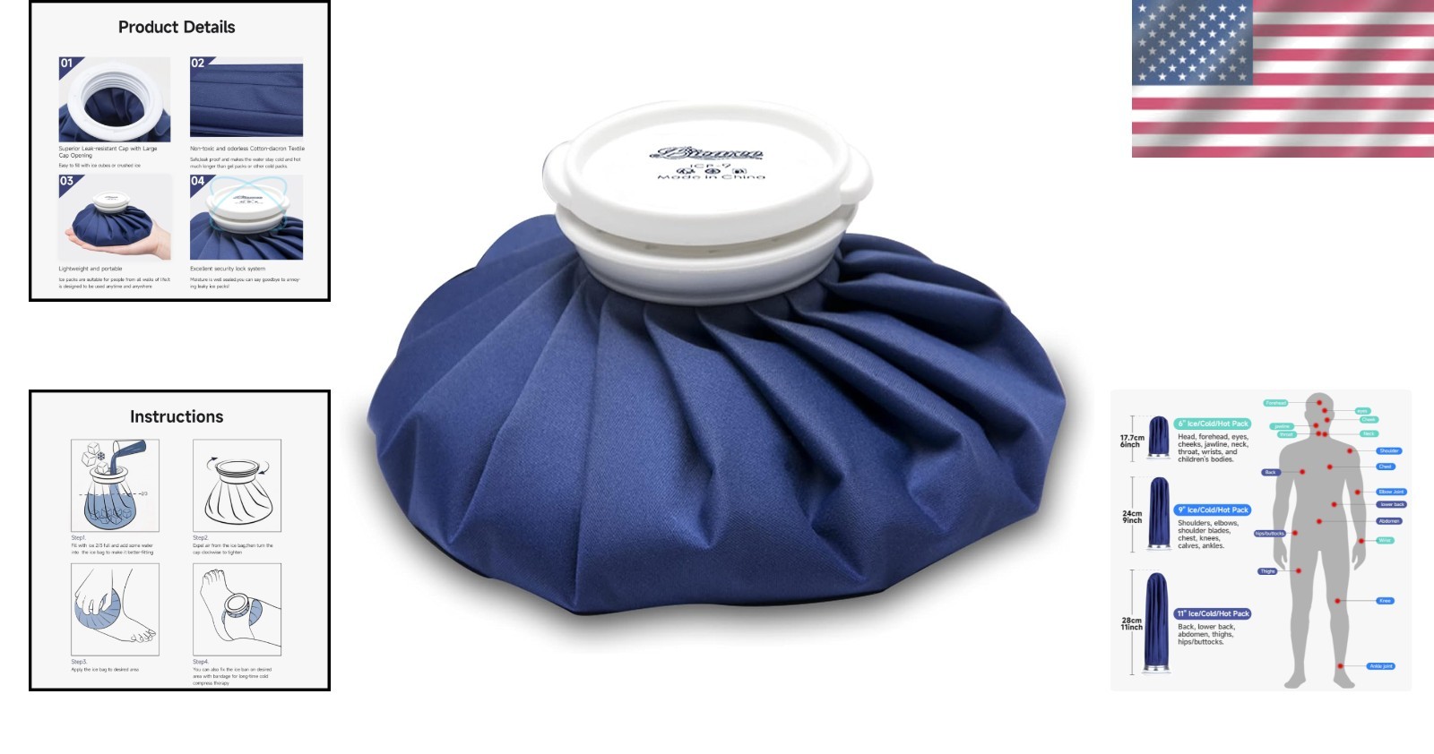 6-Inch Breathable Ice Pack for Cold Therapy & Hot Compress - Safe & Effective