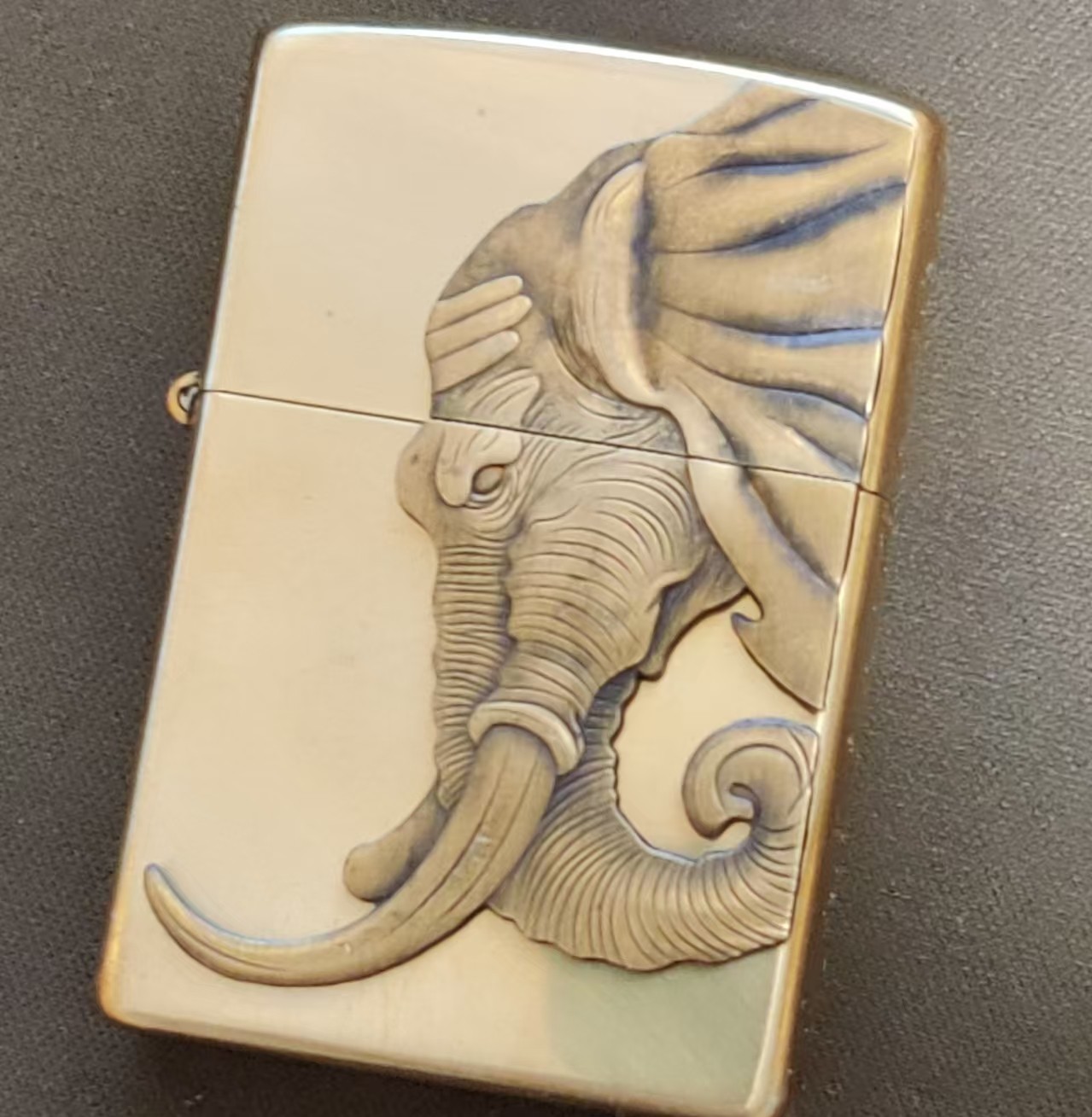 1 piece Brass Elephant statue sticker Lighter DIY Accessory