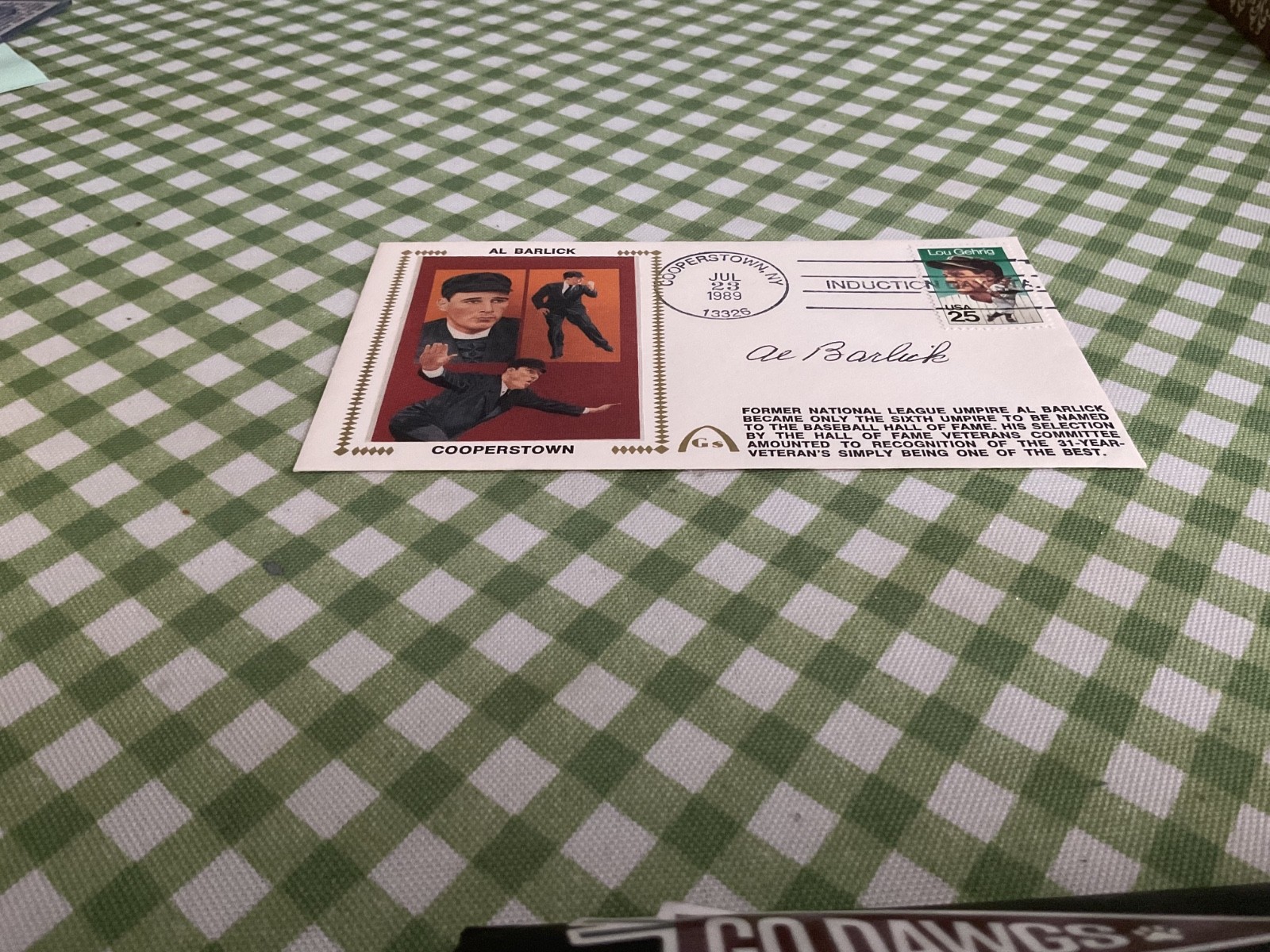 Al Barlick Signed 1989 Cooperstown First Day Cover Cache FDC Autograph