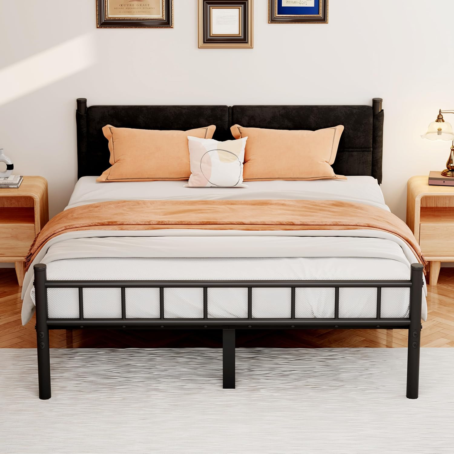 Metal Bed Frame,14Inch Full Bed Frame with Headboard,Heavy Duty Sturdy Mattress