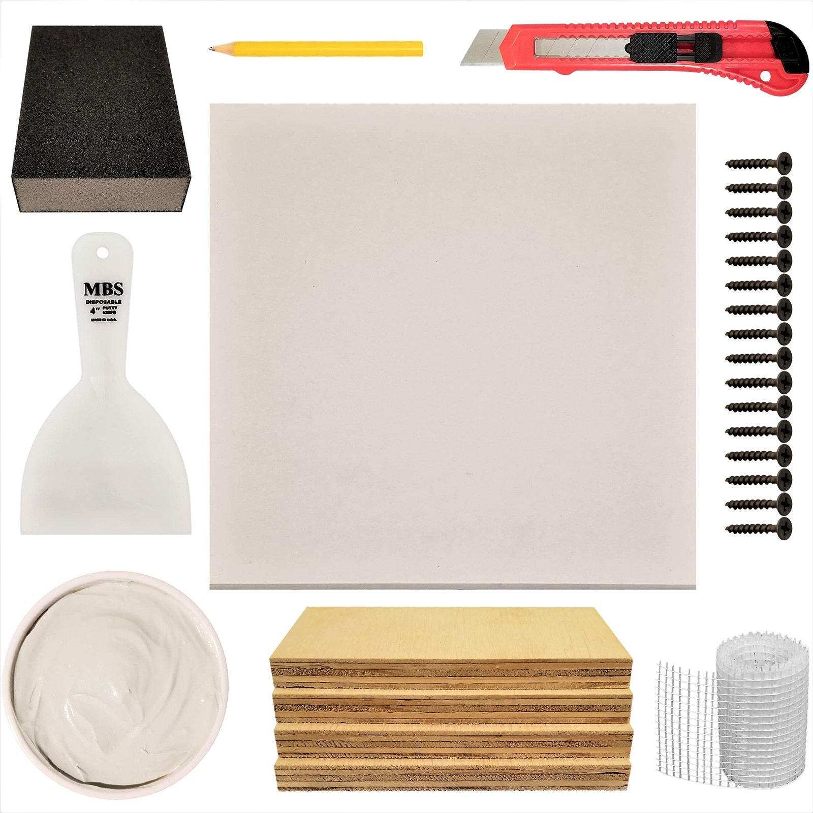 Repair Kit 24In Drywall Wall Repair Professional Kit Patch Panel Putty Tools Set