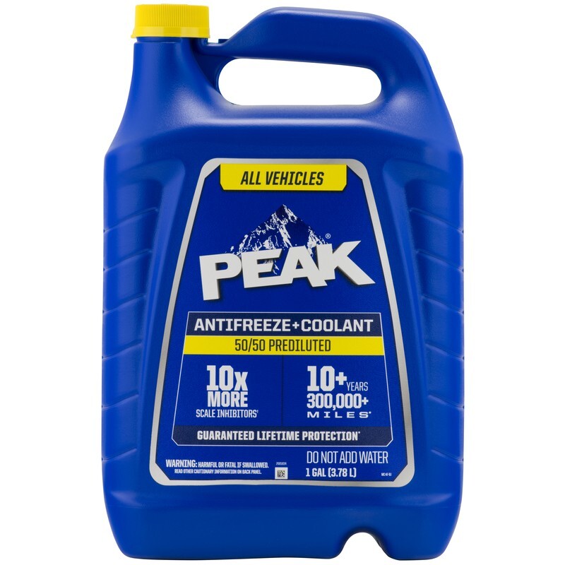 Peak Antifreeze + Coolant 50/50 Prediluted Compatible For All Vehicles 1 Gallon
