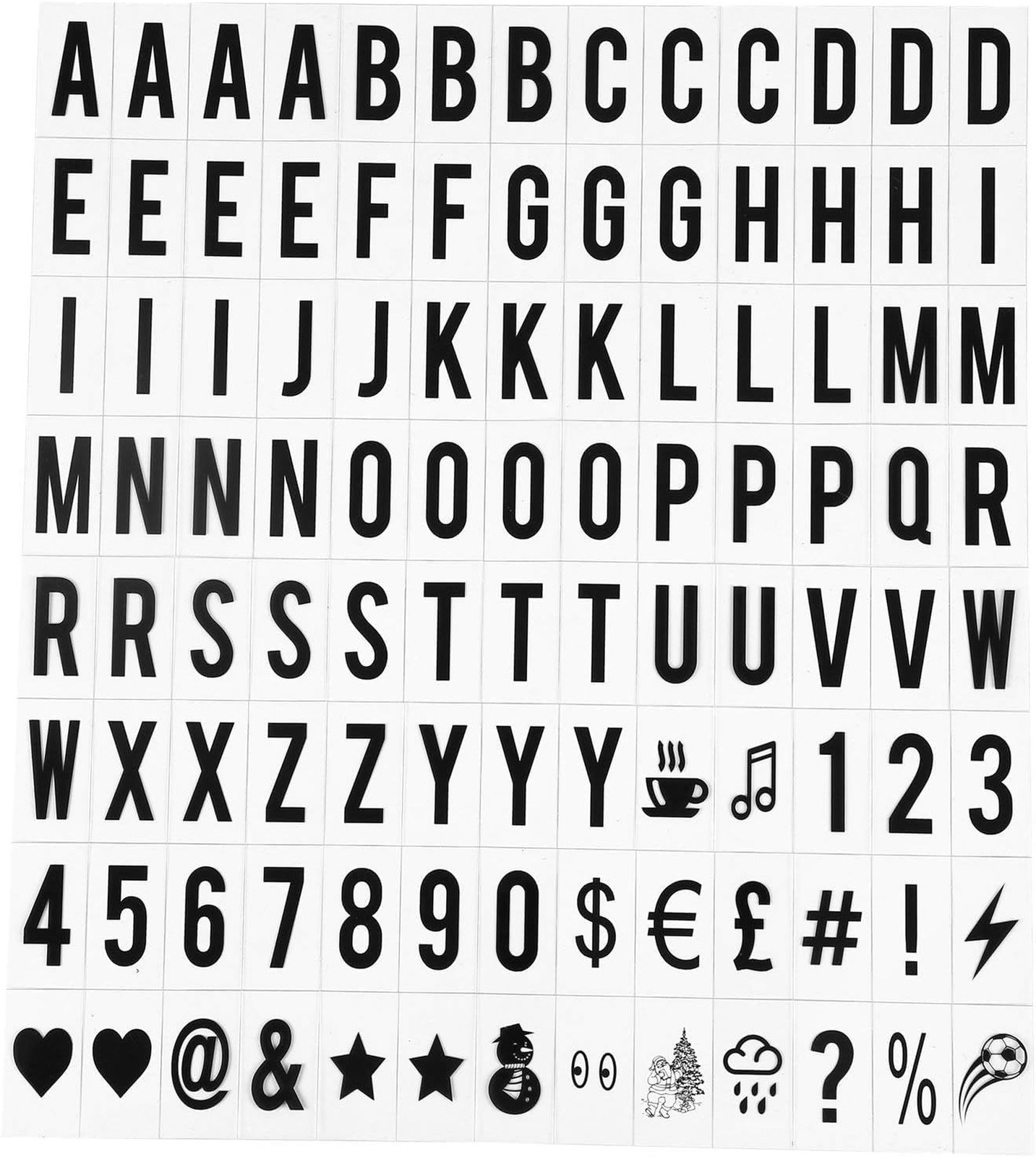 A Set 104Pcs Black Cinematic Lightbox Replacement Letters & Numbers Signs for...
