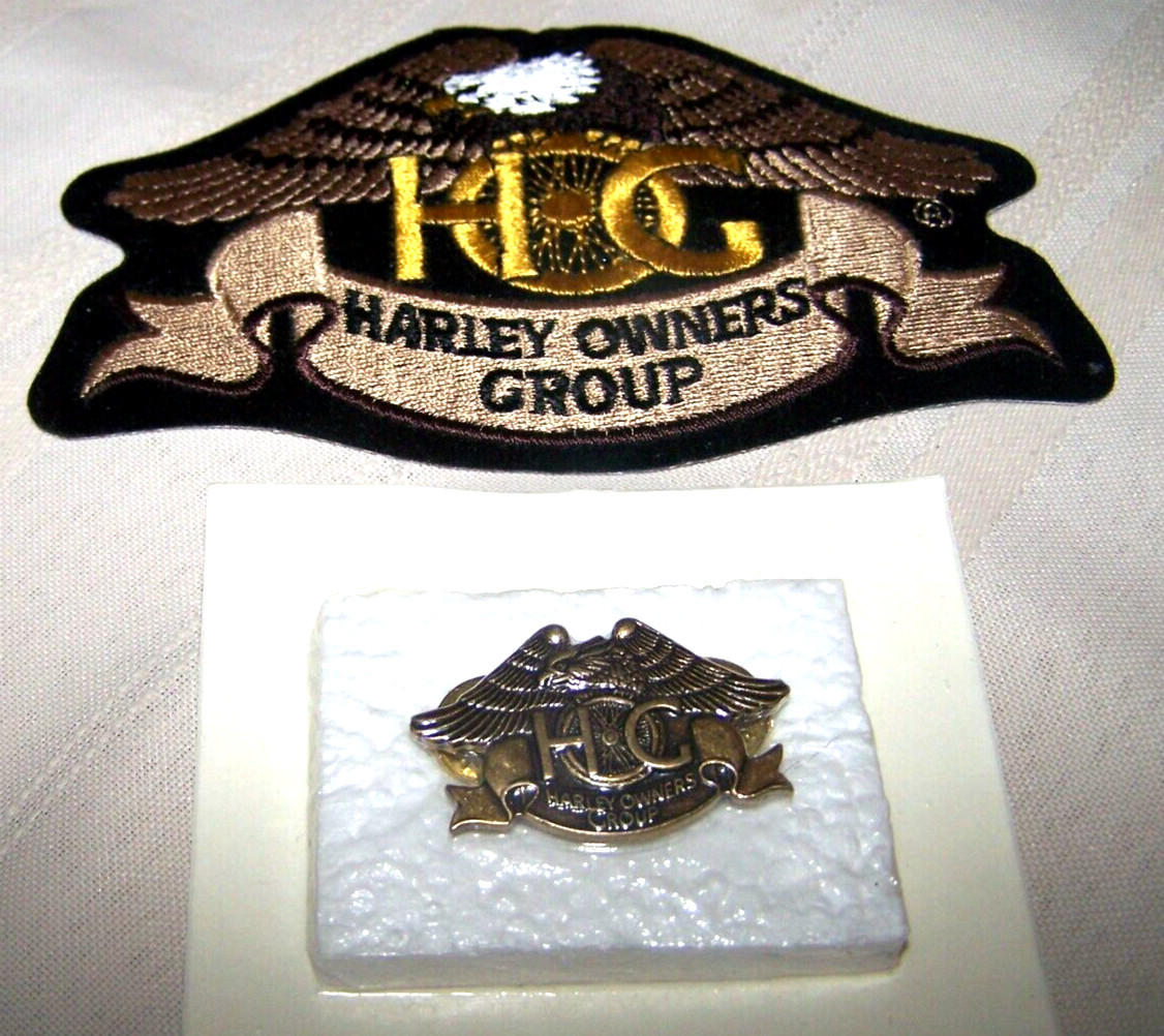 New 1983 First Year Harley Davidson Matching Set Patch And Rocker Pin NOS