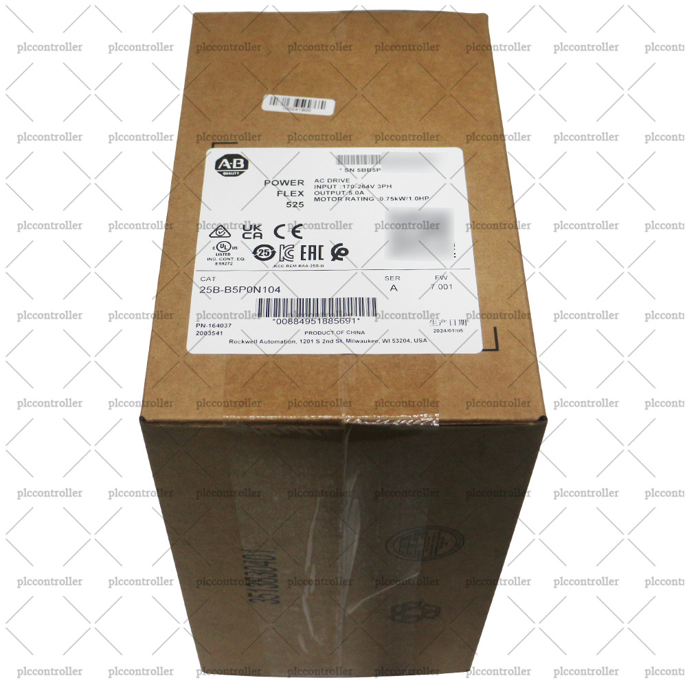 Brand New Allen Bradley 25B-B5P0N104 PowerFlex 525 AC Drive 0.75kW (1Hp)