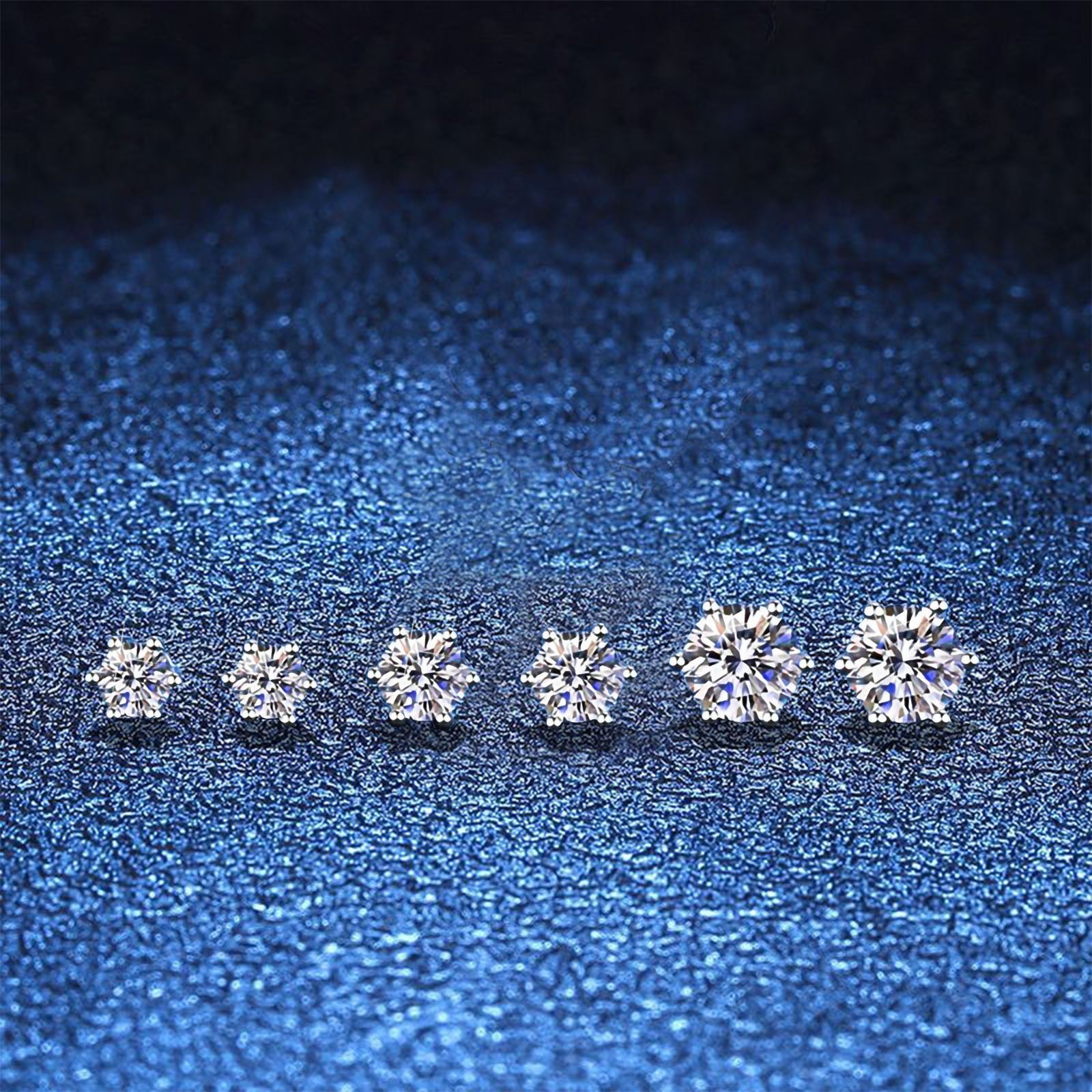 1ct D Color VVS1 Moissanite Stud Earrings Pushback 925 Sterling Silver 6 Prong