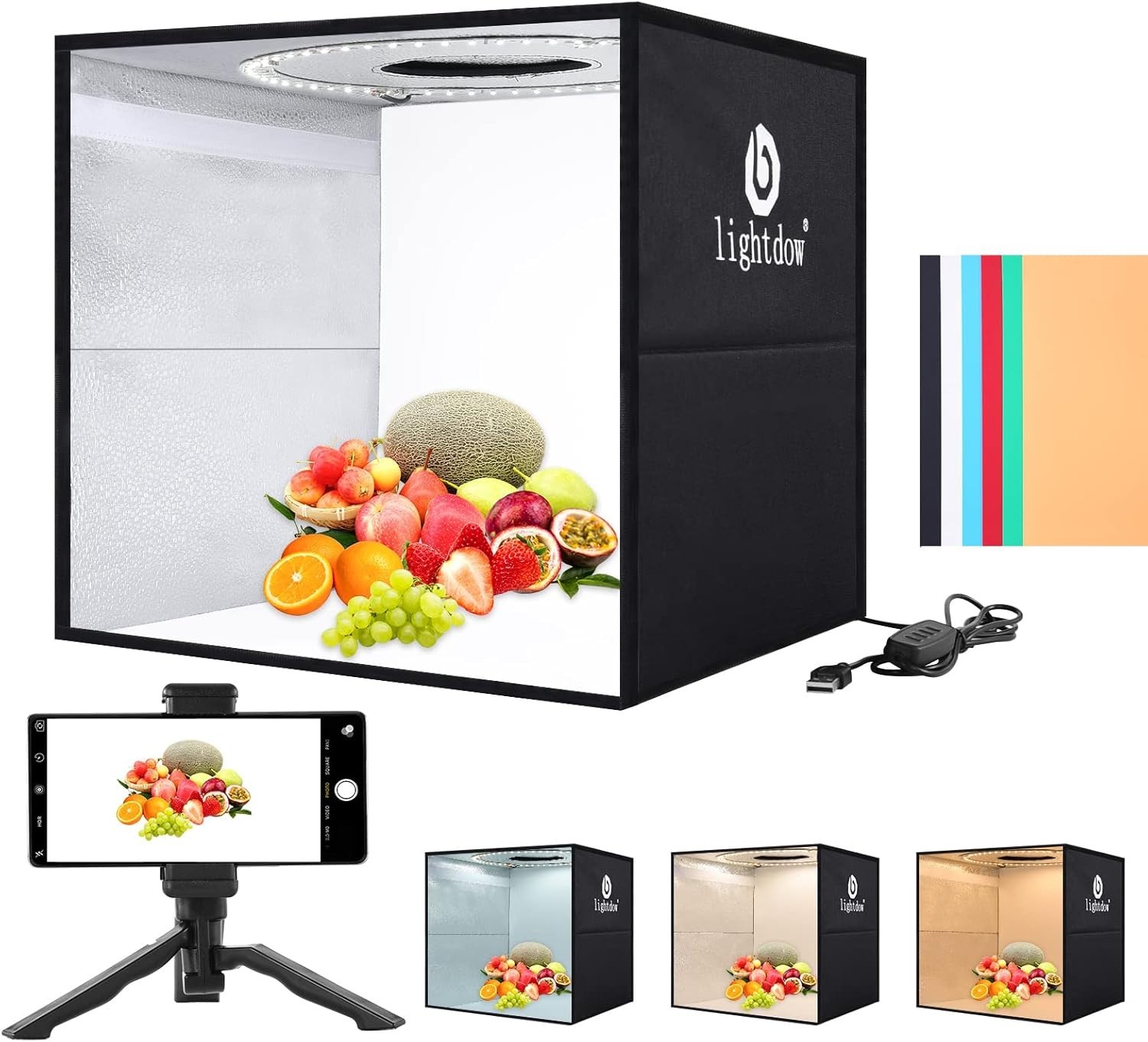 Estudio Fotografico Portatil 120 LED Para Fotografia, Fotos Estudios Caja De Luz