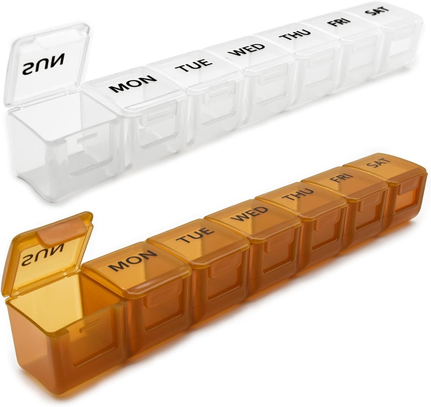 2 Pack Weekly Pill Organizer, Large 7 Day Pill Case, Daily Vitamin Case Medicine