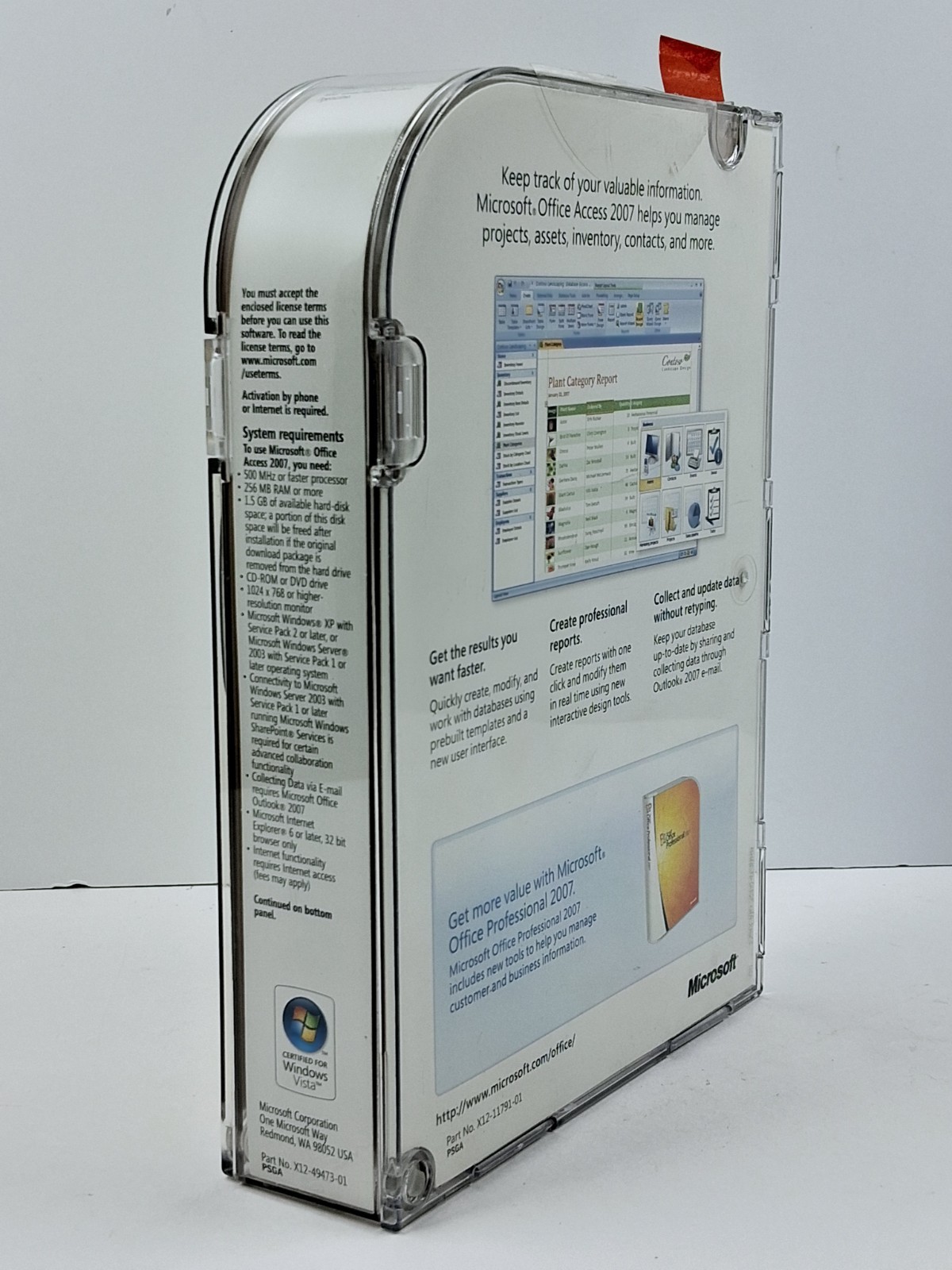 Microsoft Office Access 2007 Database Software PC CD-ROM Complete with Case