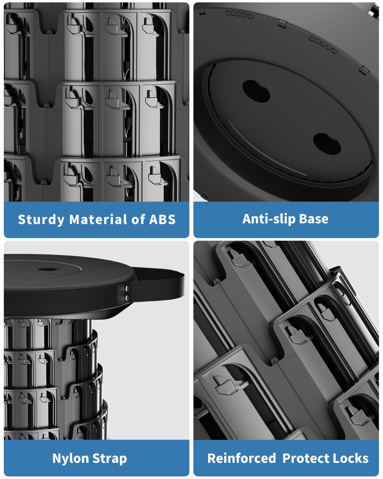 Upgraded Collapsible Stool with Removable Cushion & Waterproof Carry Bag - Po...