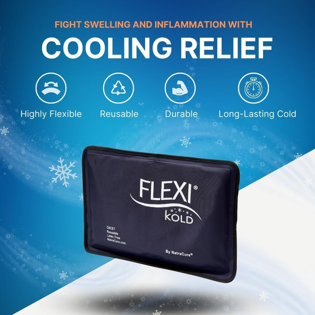 FlexiKold Medium Gel Ice Pack - Reusable Cold Compress for Injury Relief