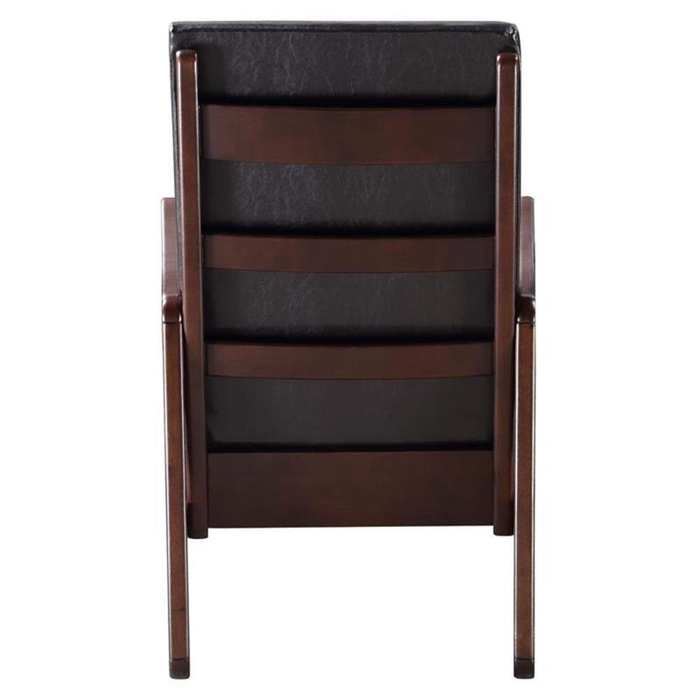 ACME Raina Faux Leather Upholstered Rocking Chair in Dark Brown and Espresso