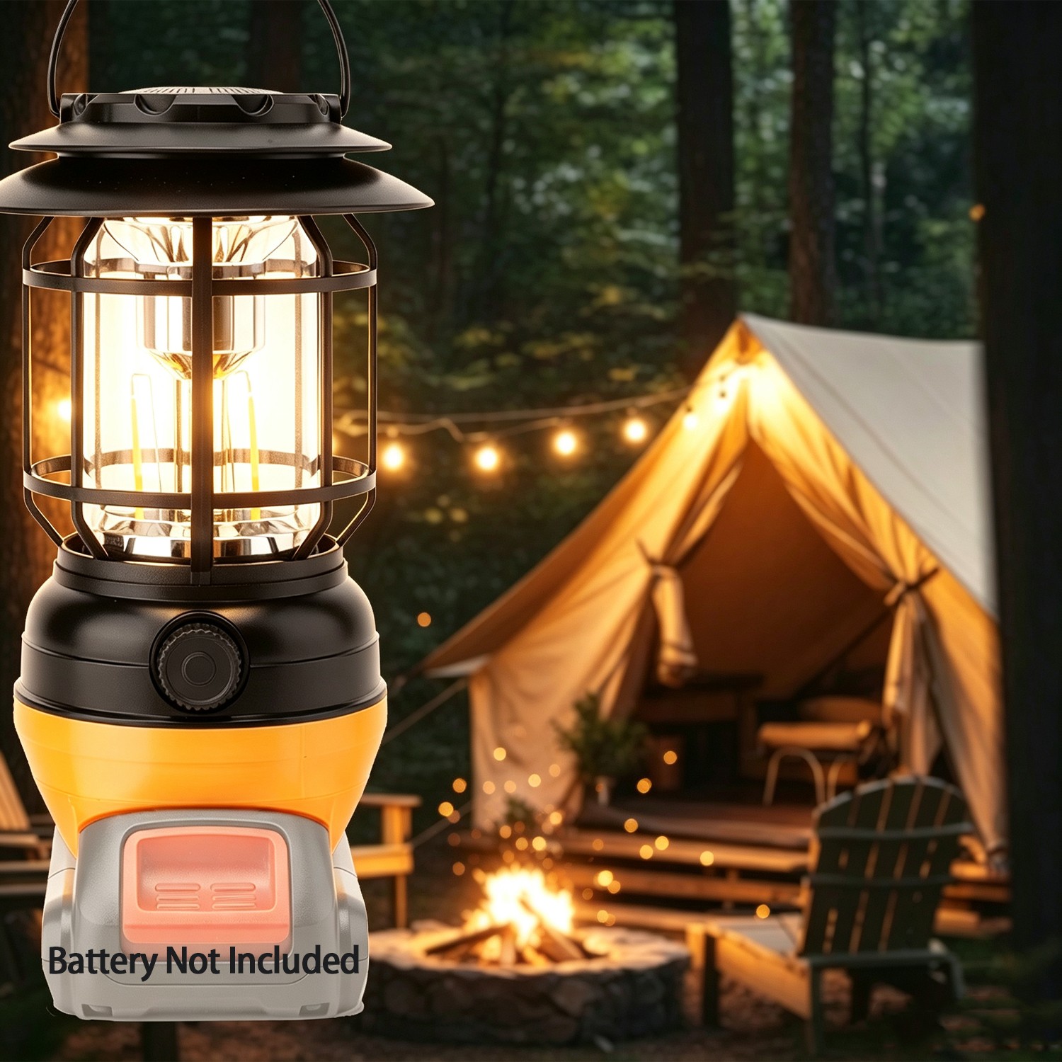 LED Camp Lamp Work Light with Bluetooth Speaker For Dewalt 18V 20V Battery