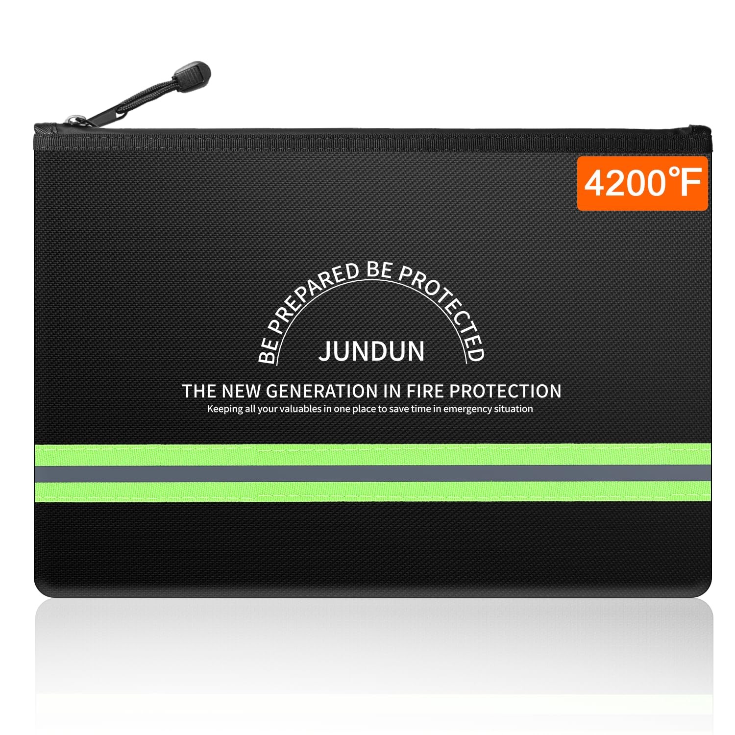 Fireproof Money Bag, 10.6"x6.7" Waterproof and Fireproof Cash Bag with Zipper...
