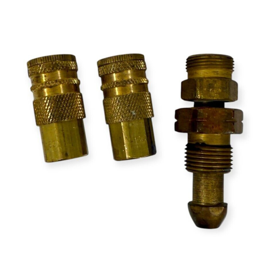 CGA-510 Commercial Acetylene Propane Regulator Inlet Parts, 3 Pcs Mixed Fittings