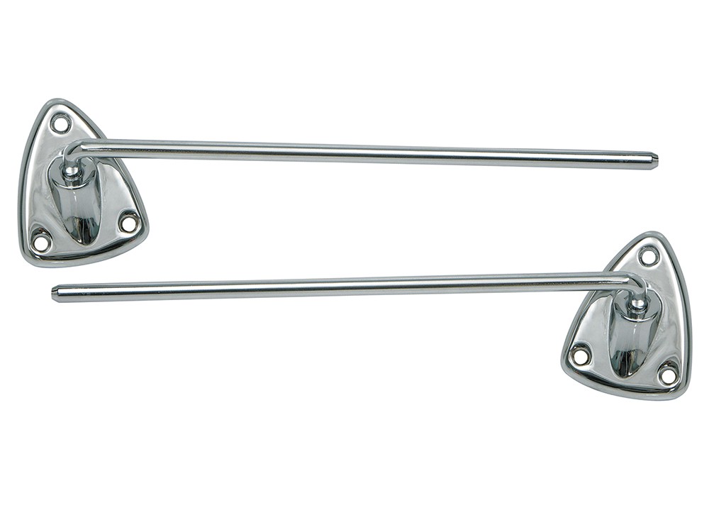 1973-79 F100 Sunvisor Arms-Brackets F150 F250 F350 Bronco Pickup Chrome New