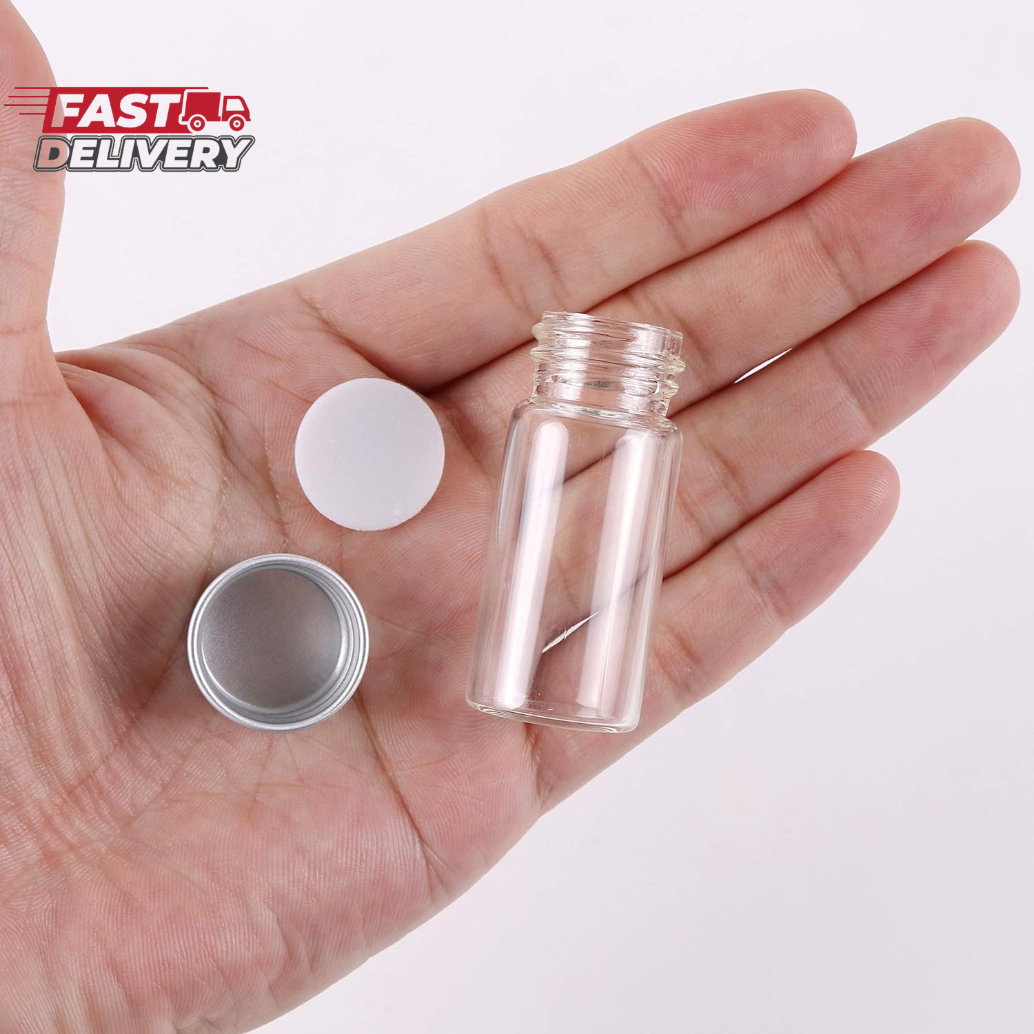 Maxmau 100 10Ml Vials Small Mini Tiny Glass Bottles Clear Empty Jars with Alumin